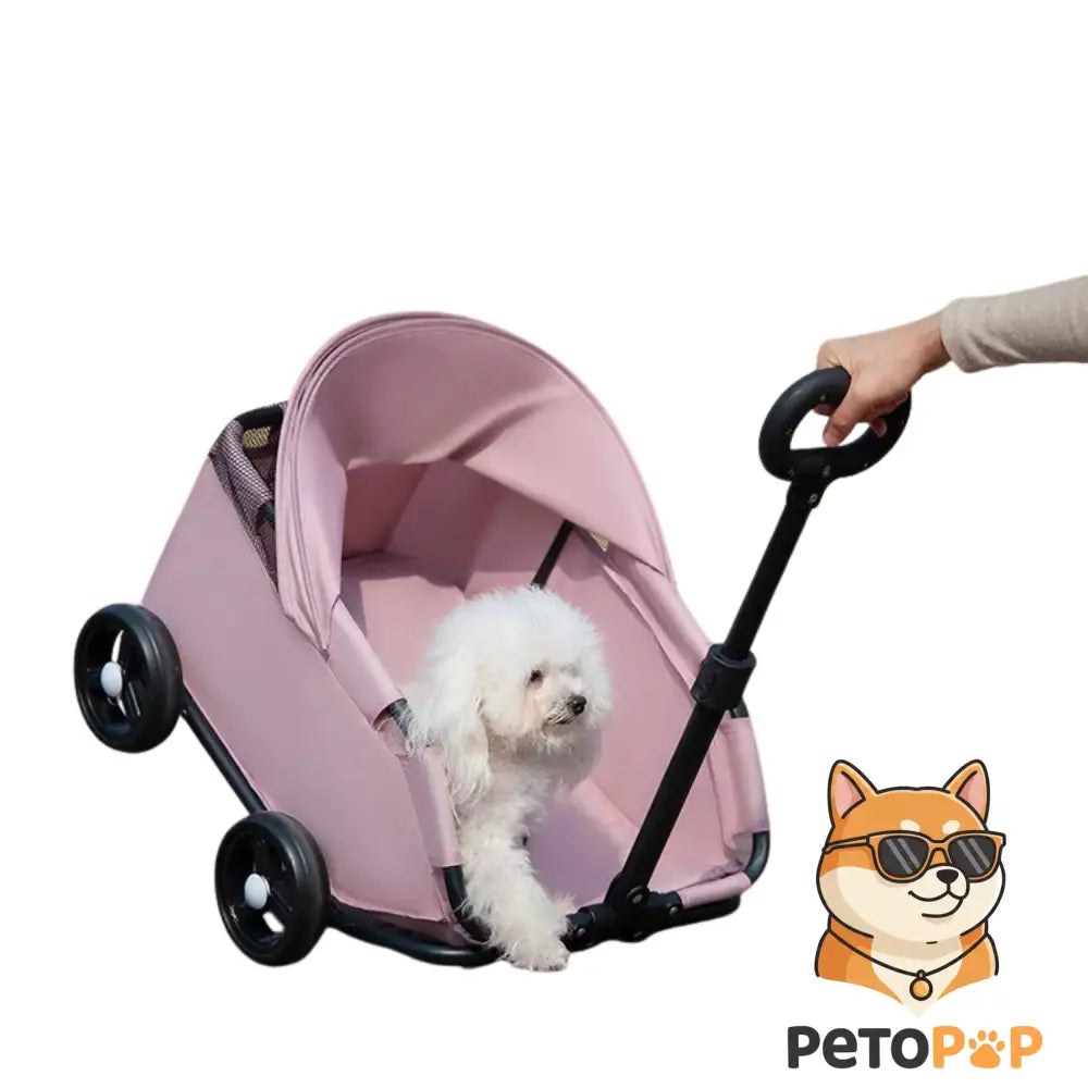 4輪ペットストローラー|小型・中型犬猫用キャリーカート サンカバー付き|Petopop