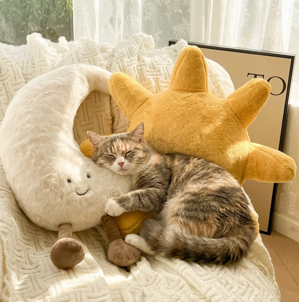 PetoPop Sun & Moon Celestial Plush Companion and Comfort Pillow