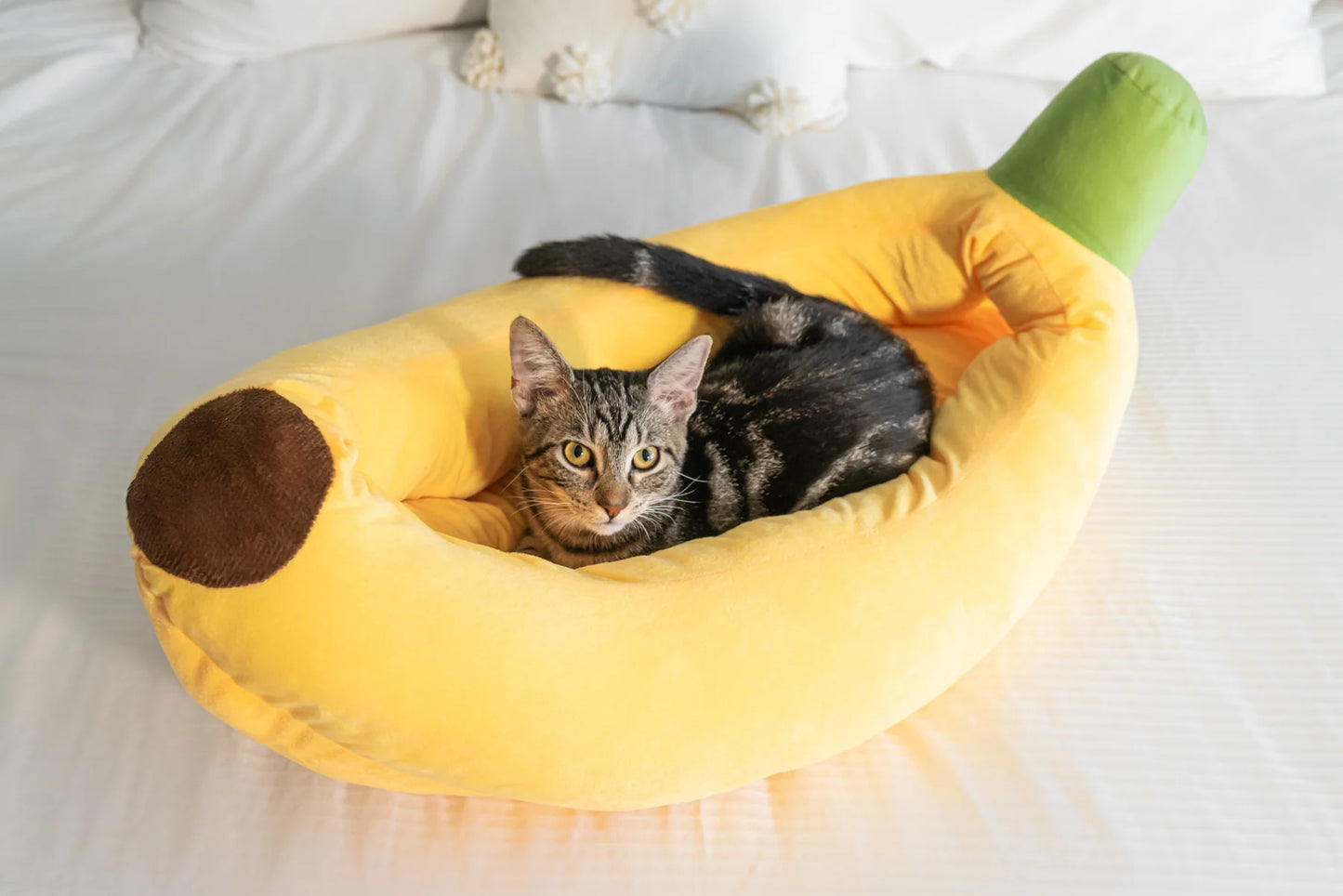 PetoPop Banana Peel Plush Cat Bed