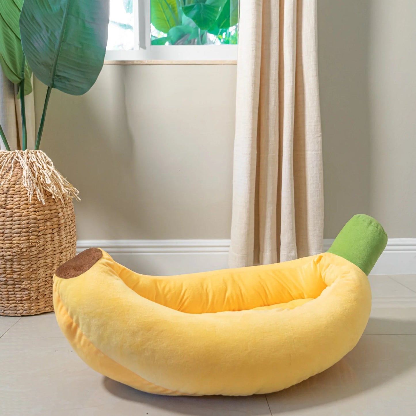 PetoPop Banana Peel Plush Cat Bed