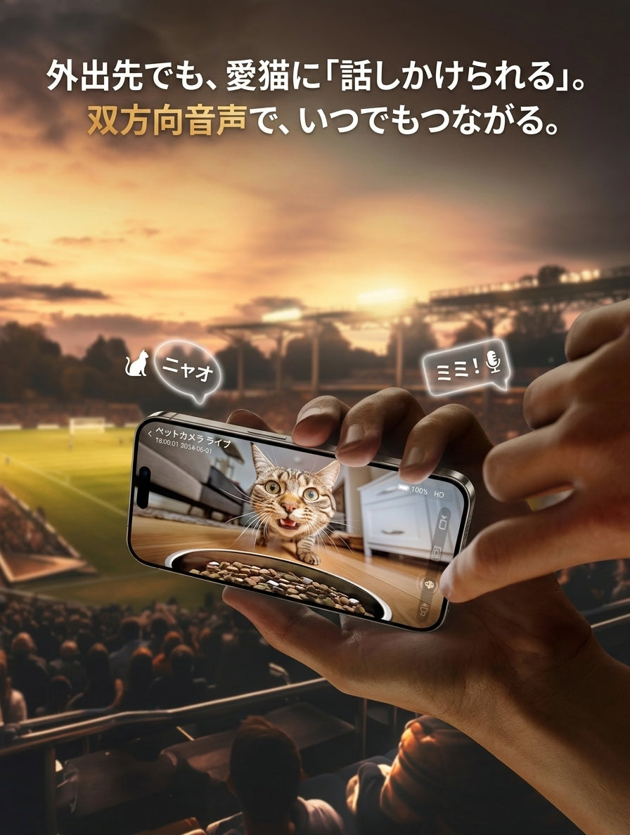 自動ペットフィーダー カメラ付き | 猫・犬対応 スマートWiFi給餌器 2.4G/5G Tuya APP