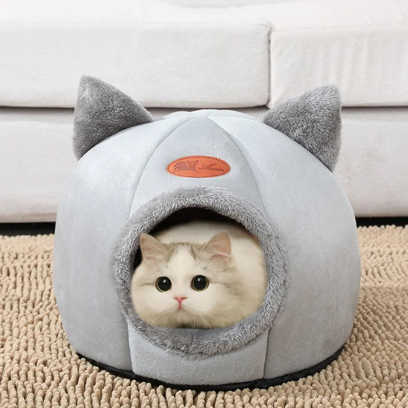 PetoPop Deep Sleep Cave Bed and Detachable Winter Plush Cat House