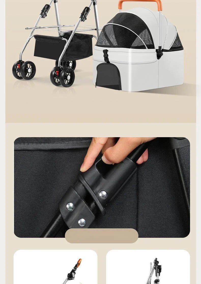 軽量折りたたみ式ペットストローラーの商品画像 1