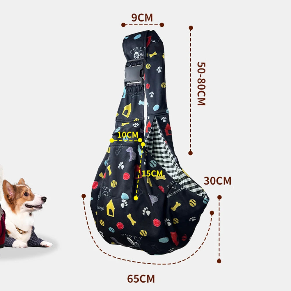 小型犬猫用ペットキャリーバッグ（プリント柄）子犬・子猫トラベルバッグ