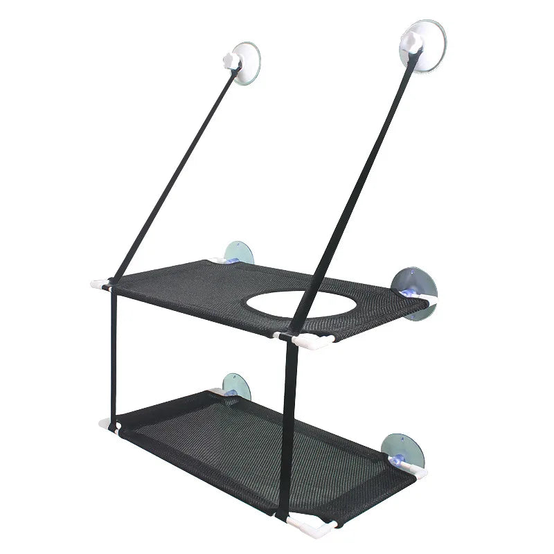 PetoPop Double-Decker Window Cat Hammock and Breathable Sun Seat