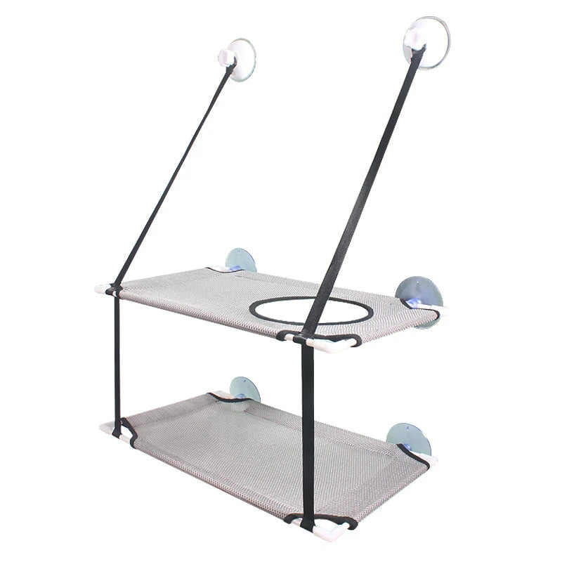 PetoPop Double-Decker Window Cat Hammock and Breathable Sun Seat