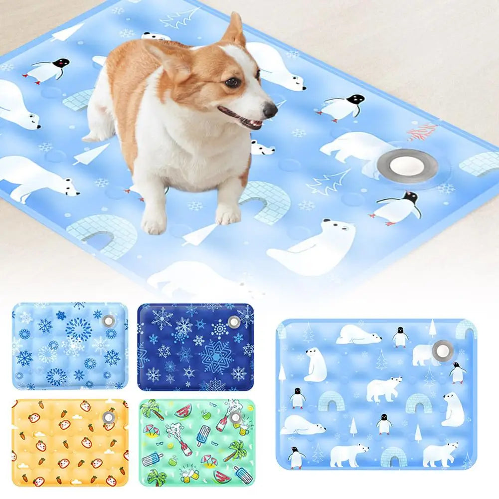 PetoPop ペット ひんやりマット｜犬猫用 暑さ対策 冷感クールマット 水入れ・自冷感ジェル両用（S/M/Lサイズ展開）