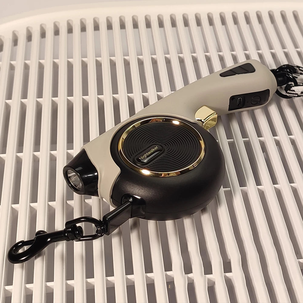 PetoPop ナイトウォーカー LED伸縮リード｜3段階調光・USB充電式・高反射テープ採用（4m / 25kg対応）