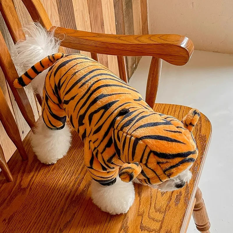 【PetoPop】トラさんに大変身！もこもこ裏起毛ロンパース｜小型犬用・あったか防寒ウェア・着ぐるみ・SNS映え