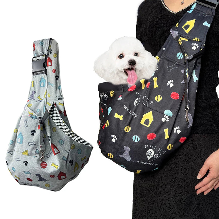 小型犬猫用ペットキャリーバッグ（プリント柄）子犬・子猫トラベルバッグ