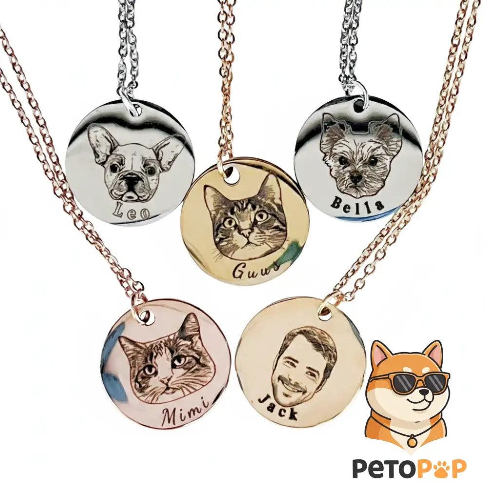 パーソナライズ写真ネックレス｜ペット写真入り丸型ペンダント｜レディース ギフト・バレンタインデーに最適｜Petopop