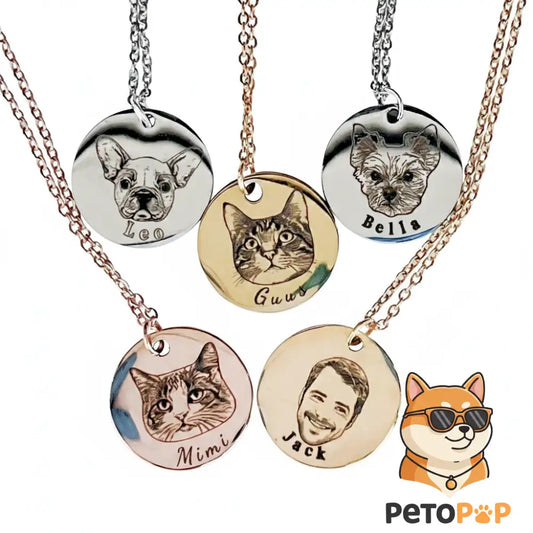 パーソナライズ写真ネックレス｜ペット写真入り丸型ペンダント｜レディース ギフト・バレンタインデーに最適｜Petopop