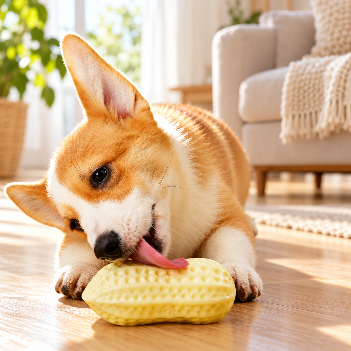Peanut-Shaped TPR Squeaky Chew Toy for Dogs – product image 2
