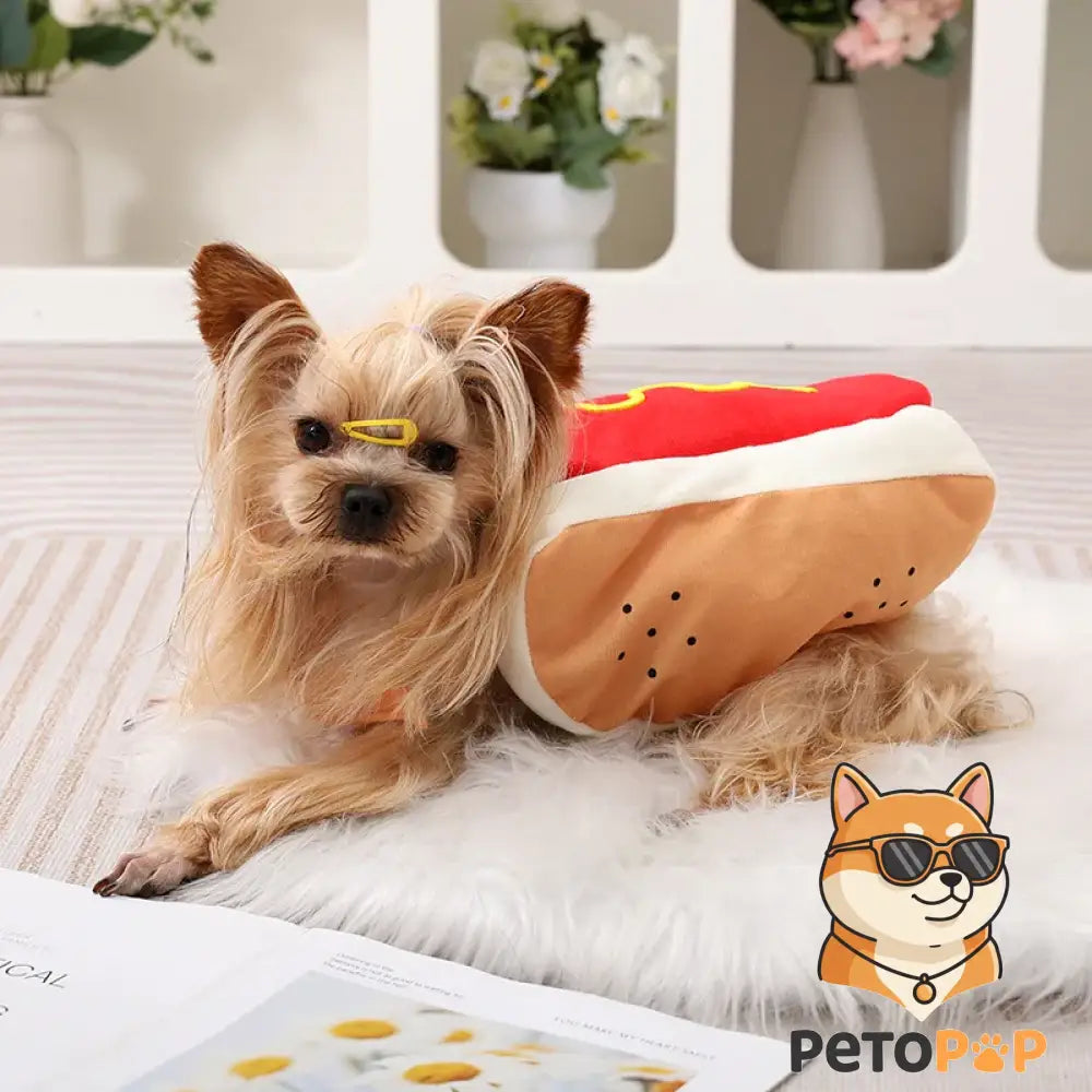 犬猫用コスチューム｜おもしろフェスティバル衣装・ホットドッグデザイン｜ハロウィン＆クリスマス用ペット服｜Petopop